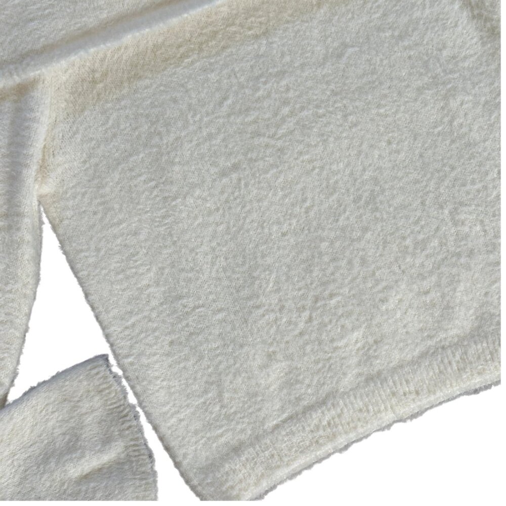 NWOT Wild Fable Off Shoulder Fuzzy Sweater XS Cozy Cream Soft Girl Aesthetic - Picture 9 of 13